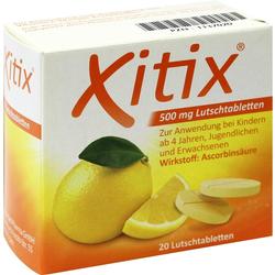 Schachtel mit Zitronen und Lutschtabletten gegen Erkältung.