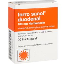 Eine Packung Eisen-Kapseln gegen Eisenmangel.